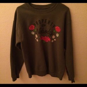 ARMY GREEN ‘PROPERTY OF NOBODY’ SWEATSHIRT